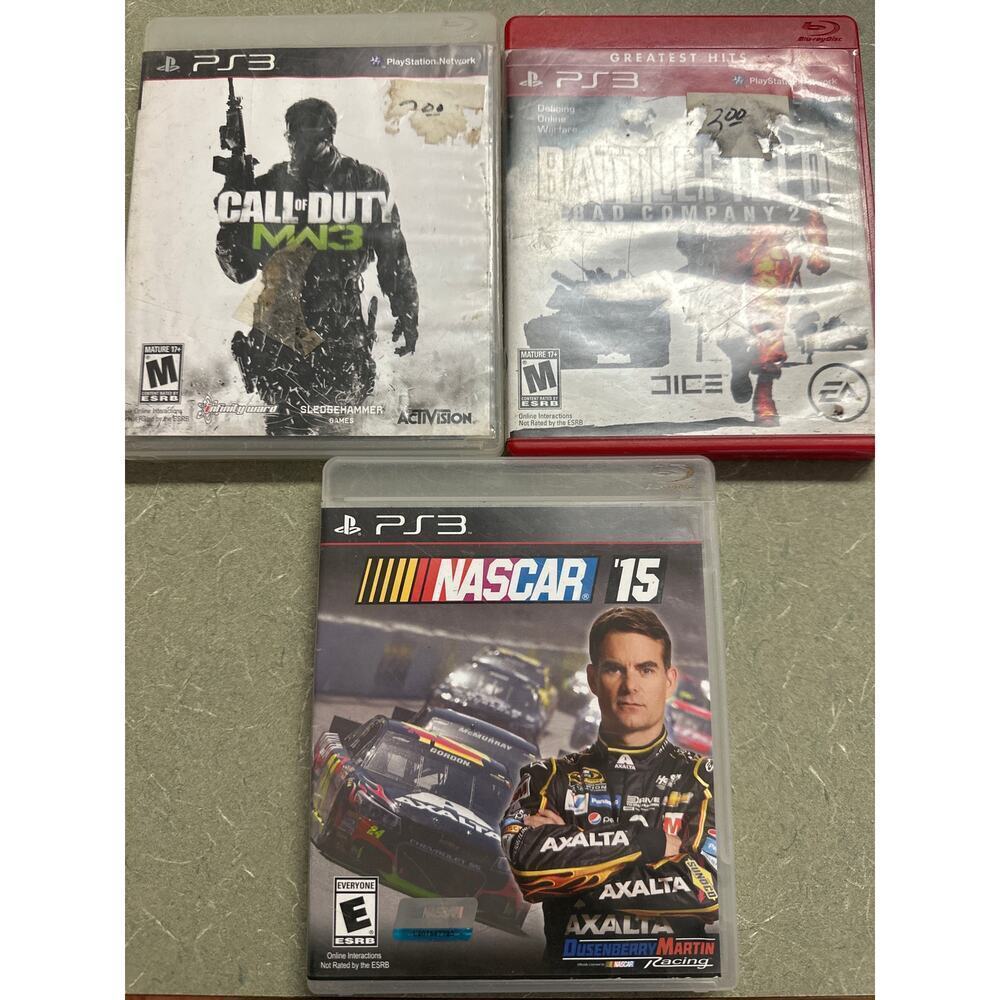 PlayStation 3 PS3 Game Lot – Call of Duty MW3, Battlefield Bad Company 2, NASCAR